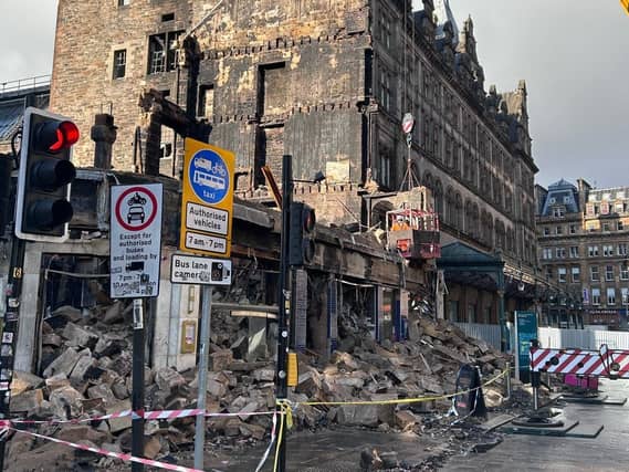 View of rubble on a street
