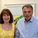 Mildred & William Grace at the launch of William's art exhibition in the Mayfair Library