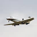 A small plane takes off