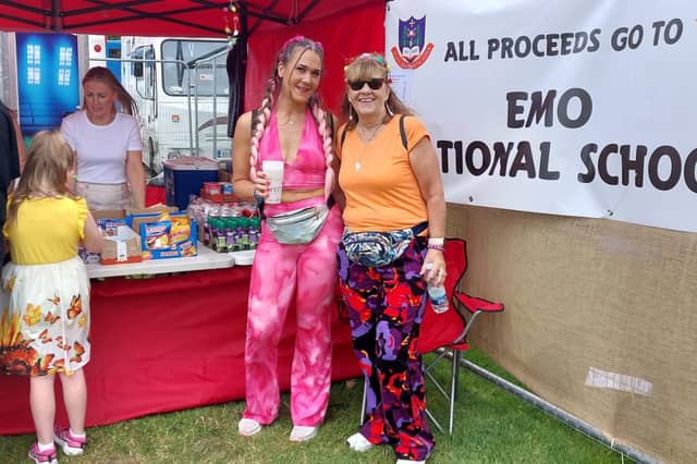 Forest Fest attendees at the festival’s shop run by Emo NS parents association volunteers in 2025.