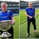 Longford's secret weapon: Micheál Carrigy TD, with the Sam Maguire Cup (left) and Liam MacCarthy Cup (right) during a site visit to Croke Park by the Oireachtas Committee on Arts, Media, Communications, Culture and Sport 