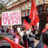 Staff from the Institute of Cancer Research strike over pay