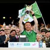 Limerick captain Cian Lynch accepts the Liam MacCarthy cup