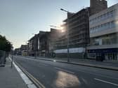 A building damaged by fire on Princes Street