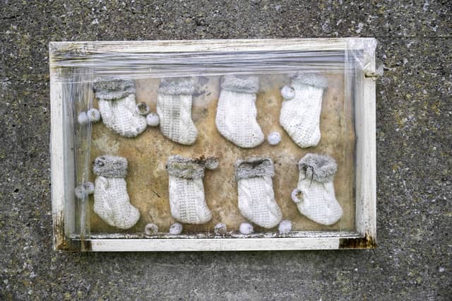 A memorial left at the site of the former Mother and Baby institution in Tuam
