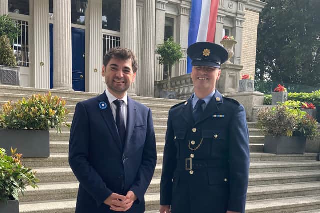 Sergeant Andrew O’Riordan with Dr Loïc Guyon, Honorary Consul of France in Limerick
