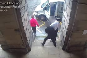 Aaron Strachan fleeing security guards