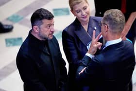 Volodymyr Zelensky at the funeral of Republican senator Lindsey Graham