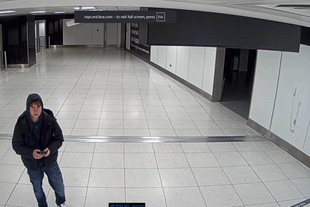 CCTV captured Johannes Natland at Manchester Airport on March 18 2025 (Counter Terrorism Policing/PA)