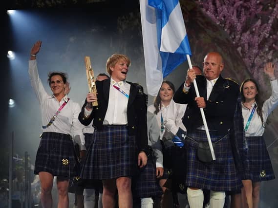 Team Scotland arrives at the Glasgow 2026 Commonwealth Games opening ceremony