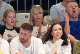 Amelie, Kate and Gerry McCann in the stands cheering on Sean McCann
