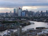A view of Canary Wharf and the River Thames
