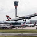 A British Airways plane takes off
