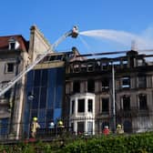 Fire crews at the site of the blaze on Princes Street