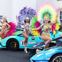 The Cannonball Brazilian Dancers pictured at the start line of Cannonball last year