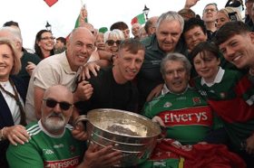Ballycroy’s Pat Gallagher welcomes Ryan O’Donoghue, Seamus Howard and Martin McIntyre back to Erris with Sam Maguire.