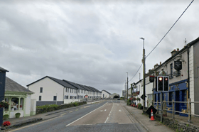 An Bodhran Bui on the right at Moycullen village 