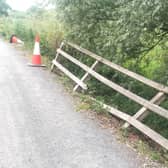 A damaged fence along the Waterford-Tramore cycleway