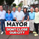 Members of Limerick City Traders Association, Mark Tiernan, Arthurs Quay Shopping Centre, Caroline Long, Limerick and District Credit Union, Michael Craughan, O'Connell's Butchers, Shane Gleeson, Gleeson's Spar, Linda Frawley, Cornstore and Coqbull, Michael Tiernan, Arthur's Quay Shopping Centre and Steve Gleeson, Gleeson Sport Scene | PICTURE: Adrian Butler