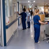 A view of hospital staff on a hospital ward