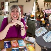 Debbie McLeod and, right, her tarot cards