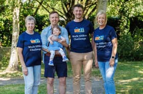 L-R: Lesley Ryan, Jonny Parkinson, Clodagh Parkinson, Niall Duggan from Life Pharmacy, Kill and Deirdre Walsh, CEO, Jack and Jill Children's Foundation
