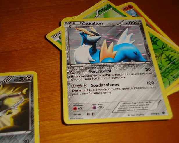 An example of a trading card from the popular Pokémon franchise