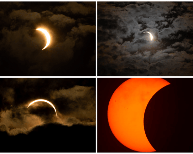 A selection of photos taken of the solar eclipse
