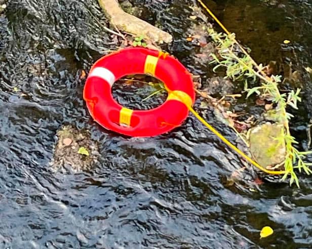 Lifebuoy ring thrown into the River Dee in Ardee