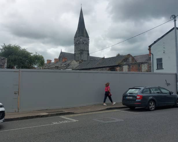 The area of St Gerard Street in the city centre, where a developer plans the construction of new homes