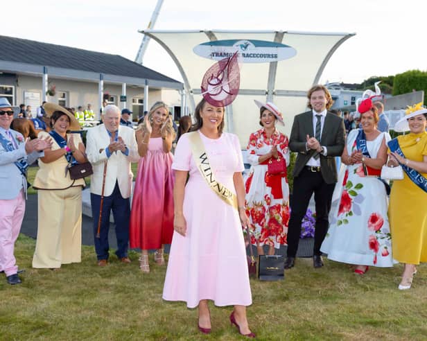 Valerie McDonagh from Tramore is congratulated on being crowned Most Stylish at the Tramore Racing Festival