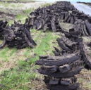 Stacks of footed turf stock image