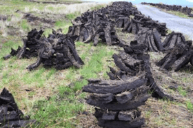 Stacks of footed turf stock image