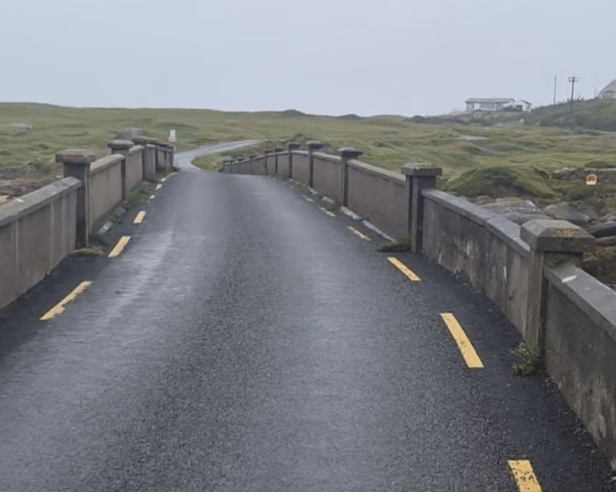 The bridge connects Cruit Island to the mainland