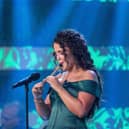 Leitrim Rose Catherine Cullen pictured on stage at the Kerry Sports Academy, MTU with Kathryn Thomas during the Rose of Tralee International Festival TV Rose Selection night on Monday 17th of August. 