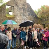 Kate Mannion with so many of her relatives outside the old family homestead in Seecon, between Oughterard and Killannin, on the occasion of Kate's 90th birthday gathering.
