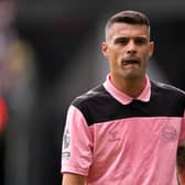 Sunderland’s Granit Xhaka sporting the Elvis Presley-themed kit
