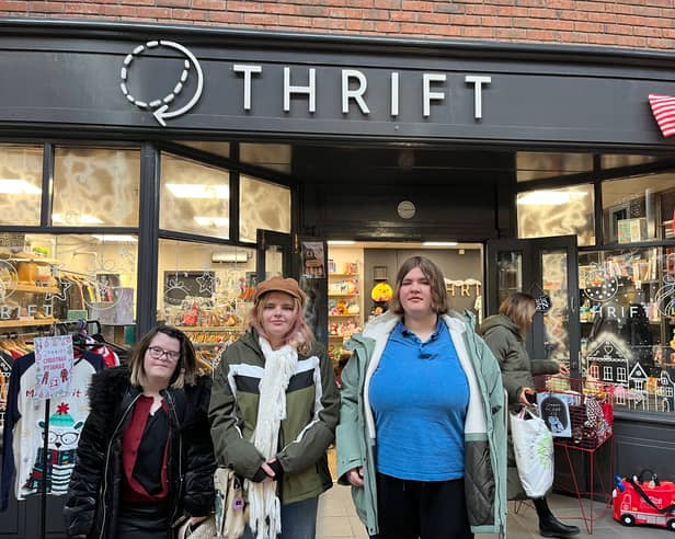 Tanya Cavanagh, Rosie McLaughlin and Gillian Treanor, participants on Spraoi agus Spórt’s WorkAbility programme. (Angelina McLaughlin is not pictured). The participants are hosting Tea with Slí on Friday, 28 August, in support of Carndonagh Community First Responders.