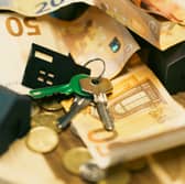 Money keys stock photo
