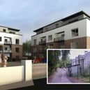 Artist's impression of Covehill Apartments and derelict guesthouse