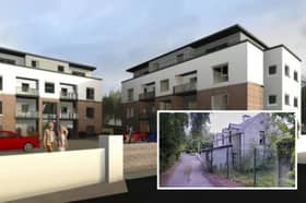Artist's impression of Covehill Apartments and derelict guesthouse