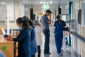 Hospital staff on a hospital ward