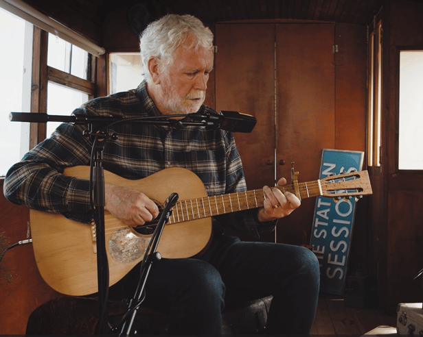 Charlie McGettigan recording 'The Narrow Gauge'