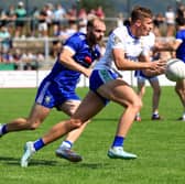 Ballinderry's Ruairi Forbes presses forward against Ballaghy in last year's Derry SFC Round 1 at Owenbeg.