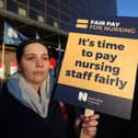 A nurse on the picket lines