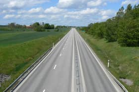 Pictured is an image of a two plus one carriageway (for illustration only)