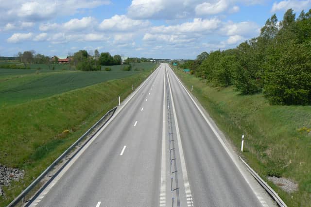 Pictured is an image of a two plus one carriageway (for illustration only)