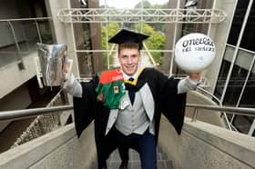 Pictured is All-Ireland winning footballer Cian McHale, from Foxford at his graduation from University of Limerick. 