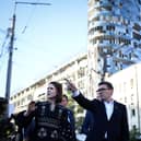 Andy Burnham during a tour of Kyiv