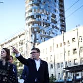 Andy Burnham during a tour of Kyiv